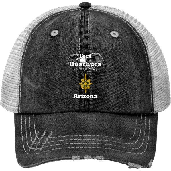 Fort Huachuca Military Intelligence Branch Design Print Trucker Hats-image