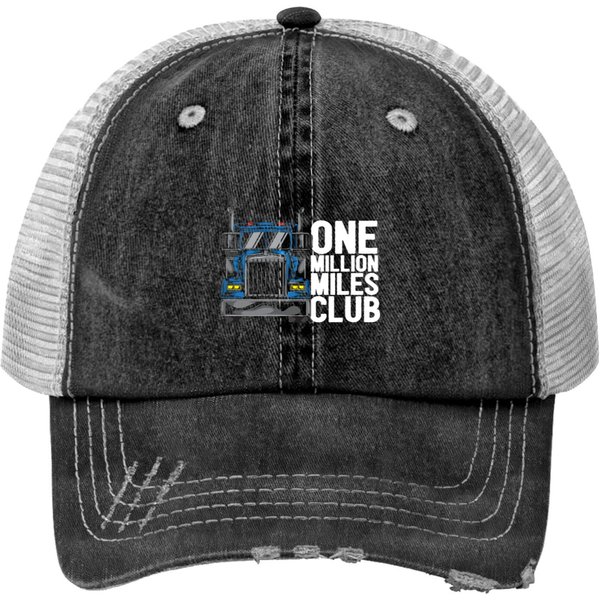 One Million Miles Club Diesel Truck Driver Trucker Print Trucker Hats-image