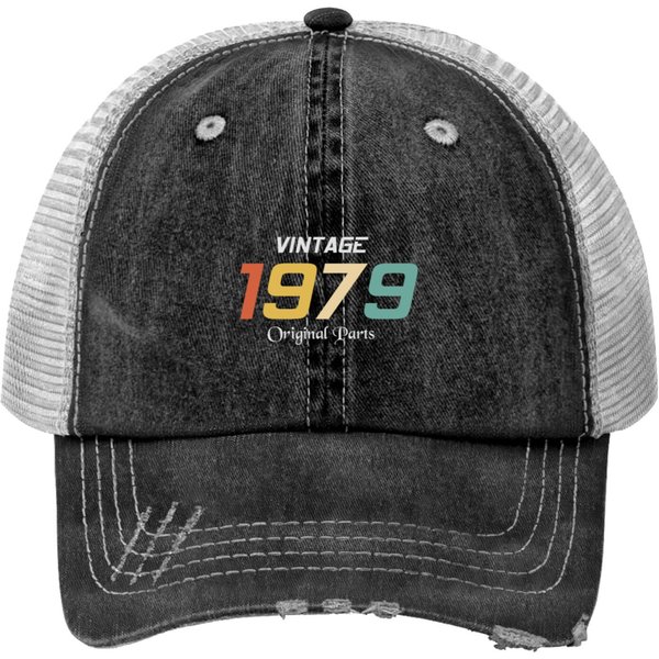 Vintage 1979 Original Parts Print Trucker Hats Birthday Gift Retr-image