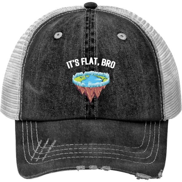 Flat Earth Ice Wall Disc Shaped Earth Print Trucker Hats-image