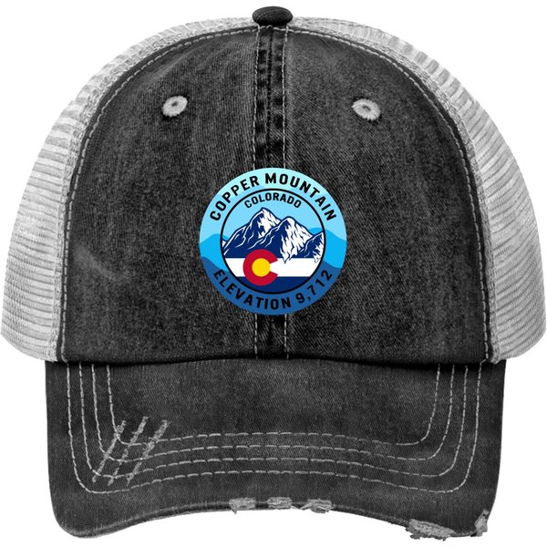Copper Mountain Colorado Print Trucker Hats, Skiing Gift Idea,-image
