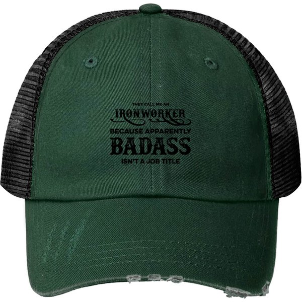 Ironworker Welder Badass Job Title Print Trucker Hats Trades Gift-image