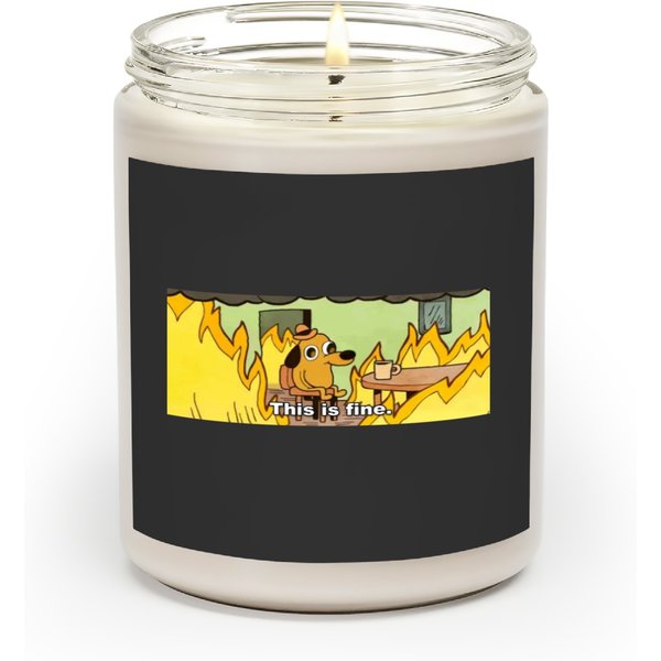 This Is Fine-Meme Scented Candles-image