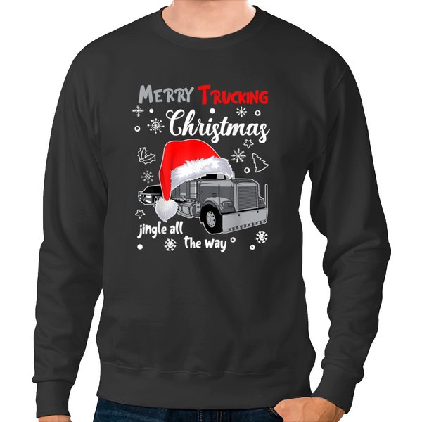 Merry Trucking Christmas Truck Driver Jingle All Classic Sweatshirts-image