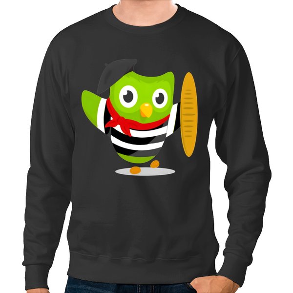 Duolingo Owl Parisian French Sweatshirts-image