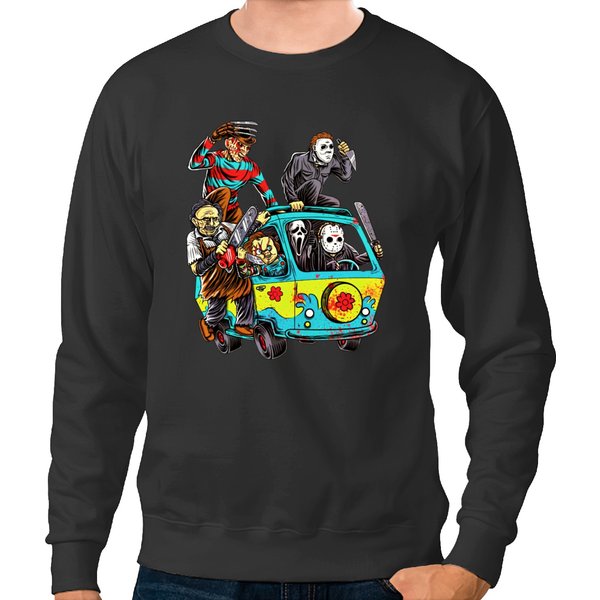 Horror Movie Mystery Machine Halloween Sweatshirts-image