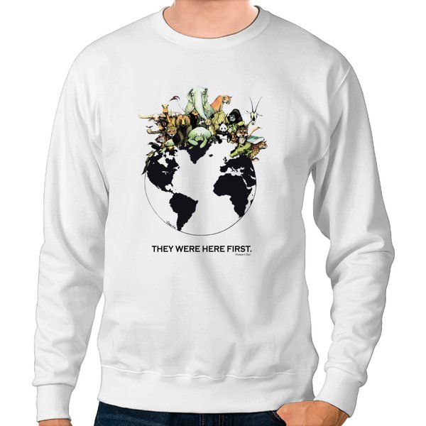 Vintage 1992 They Were Here First Animal Rights Sweatshirts-image