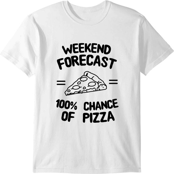 Weekend Forecast 100% Chance Of Pizza T-Shirt-image