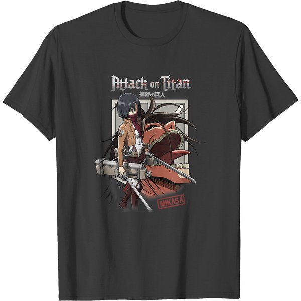 Attack On Titan Mikasa With Titan Tank Top T-Shirts-image