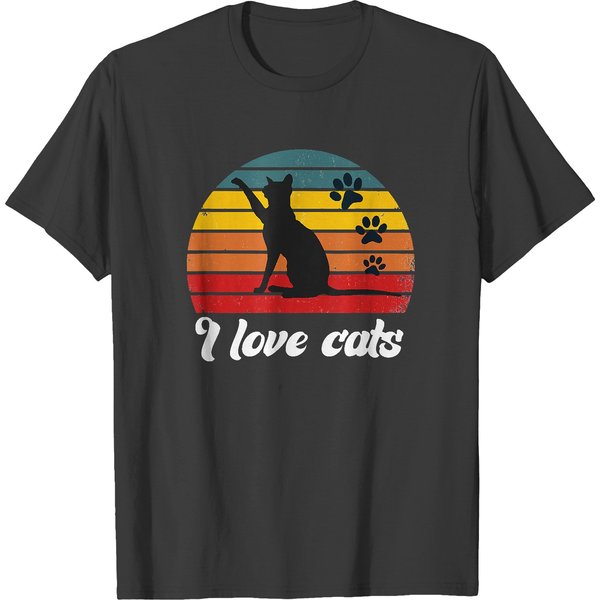 I Love Cats Funny Gift Lover Cat T-Shirt T-Shirts-image