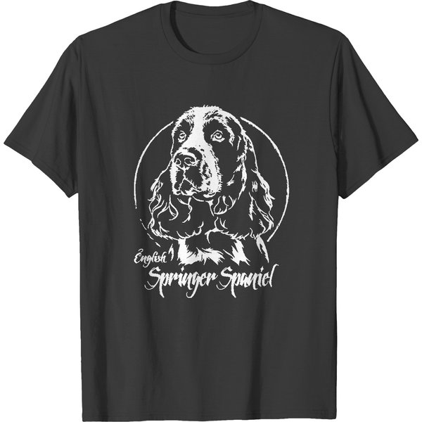 English Springer Spaniel Gift T- Shirt Proud English Springer Spaniel Dog Portrait T- Shirt T-Shirts-image