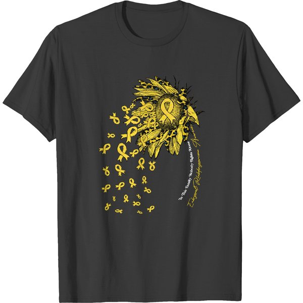 Embryonal Rhabdomyosarcoma Survivor Embryonal Rhabdomyosarcoma Awareness - Sunflower Nobody Fights Alone T-Shirts-image