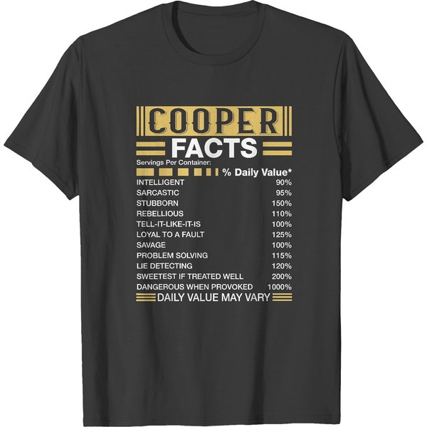 Funny Cooper Facts Shirt - Cooper Name T-Shirt T-Shirts-image