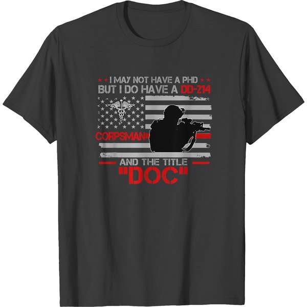 Corpsman 8404 - Title Doc Dd-214 - Gift For Corpsman Veteran T-Shirt T-Shirts-image