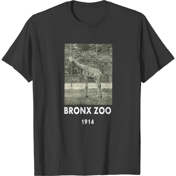 Art Of Zoo - Giraffe Photograph- Bronx Zoo -1914 T-Shirts-image