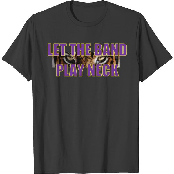 Large Print Tiger Let The Band Play Neck T-Shirts-image