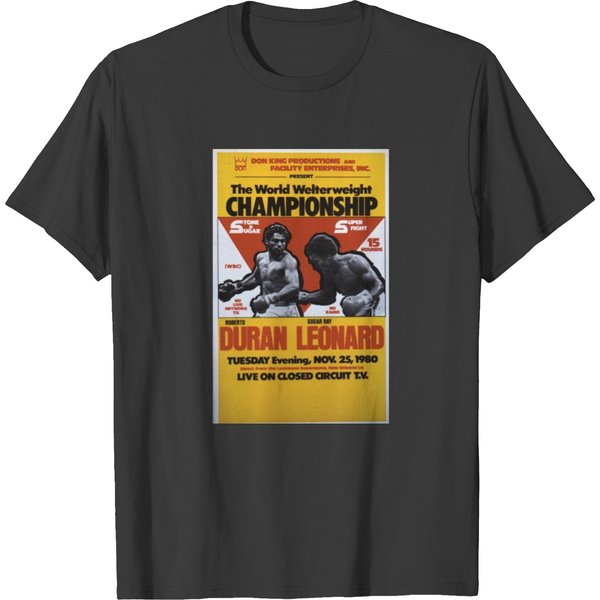 Roberto Duran Vs Sugar Ray Leonard Fight Wallpaper T-Shirts-image