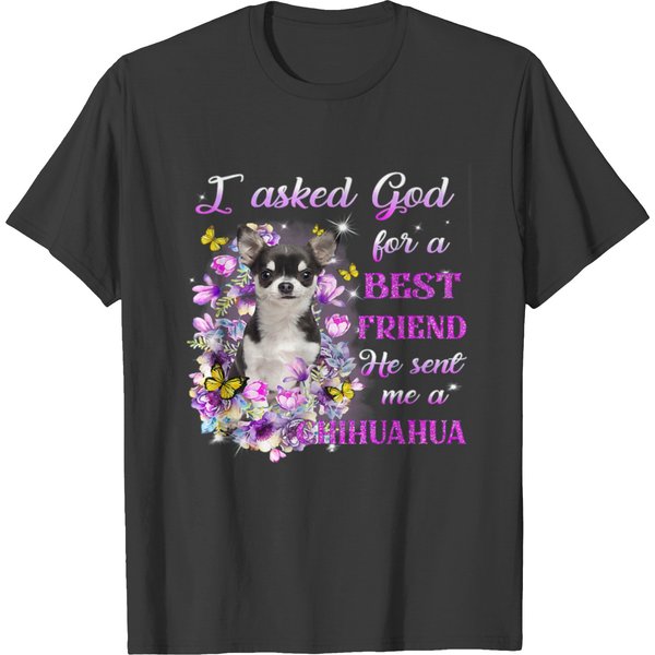 I Asked God For A Friend He Sent Me My Chihuahua T-Shirts-image