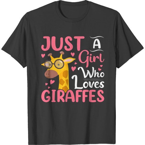 Just A Who Loves Giraffes Funny Giraffe Lover Women T-Shirts-image