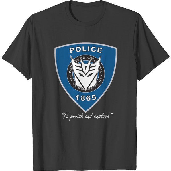 Transformers Decepticon Barricade Police Decal To Punish _Amp_ Enslave T-Shirts-image