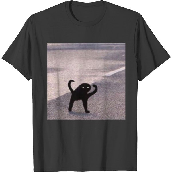 Cursed Cat Black Meme Funny Internet Viral Joke Pun Gift T-Shirts-image