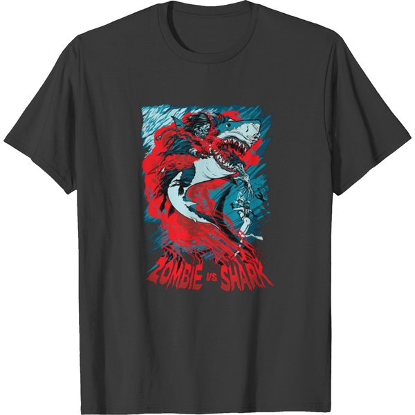 Shark Vs Zombie T-Shirt-image