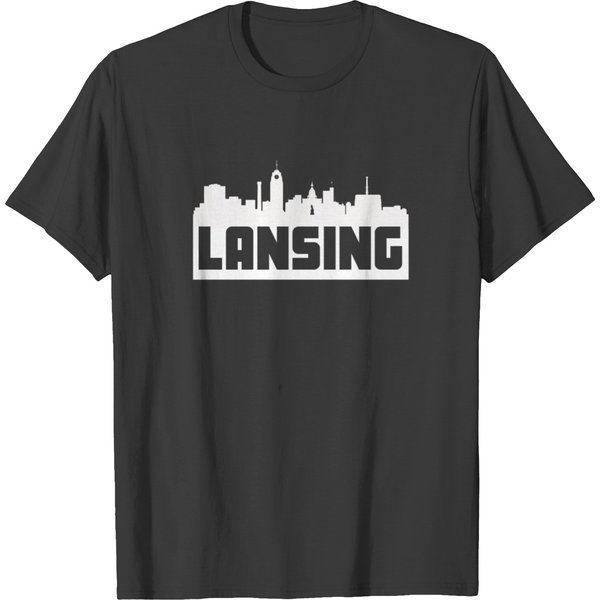 Lansing Michigan Skyline Silhouette T-Shirt-image