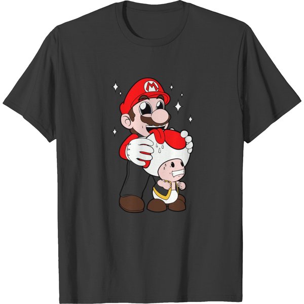 Mario Licking Toad T-Shirt-image