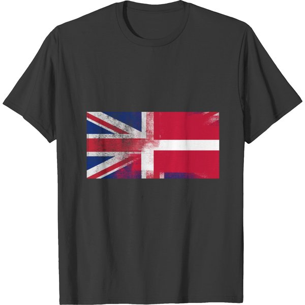 British Danish Half Denmark Half Uk Flag T-Shirt-image