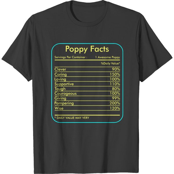 Poppy Facts Servings Per Container Tshirt T-Shirt-image
