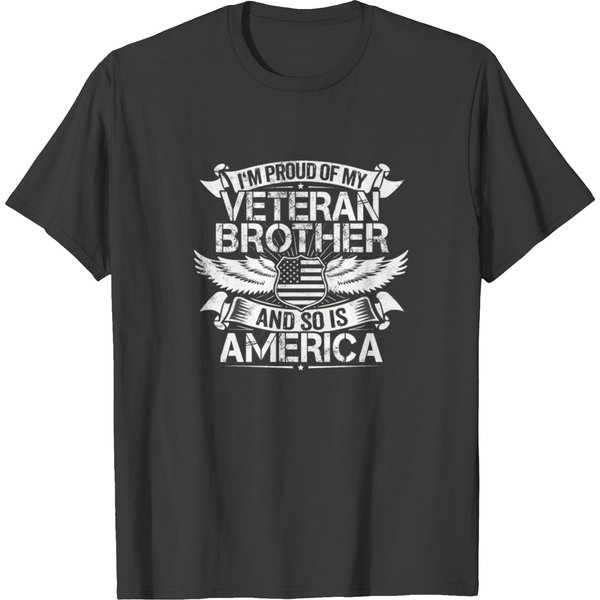 Veteran Brother Support Proud Sister Brother Gift T-Shirt-image
