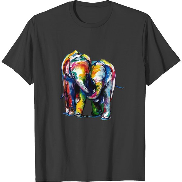 Elephant Watercolor T Shirts T-Shirt-image