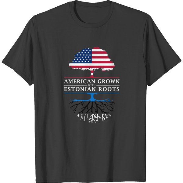 American Grown With Estonian Roots Estonia Design T-Shirt-image