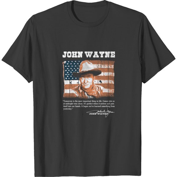 John Wayne - Awesome John Wayne American Flag Te T-Shirt-image