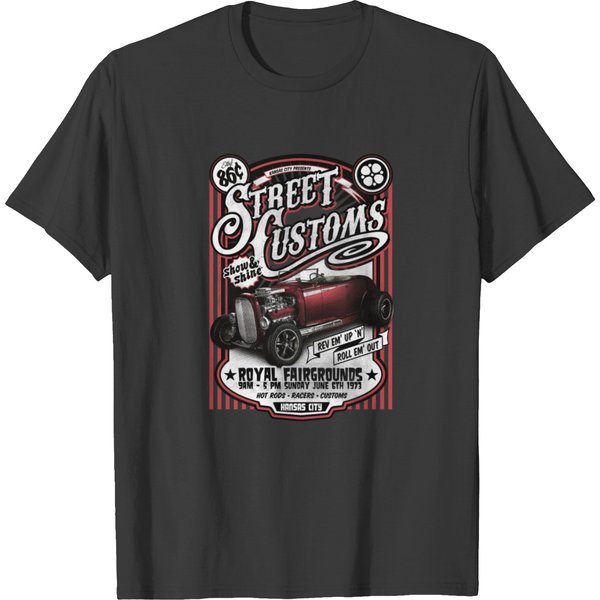 Street Customs Hot Rod Poster T-Shirt-image