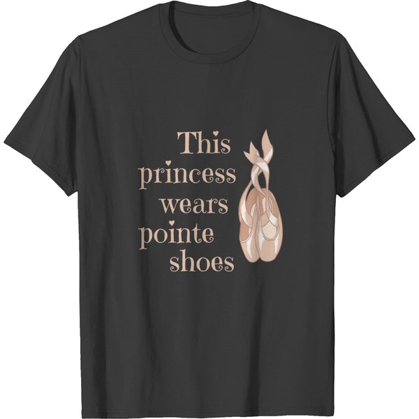 Ballet Student Princess Wears Pointe Shoes For Dark Square T-Shirt-image