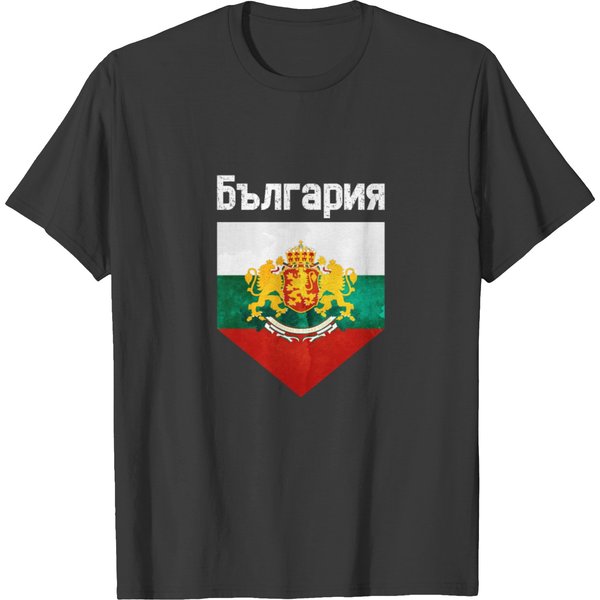 Bulgaria Bulgarian Flag Logo Shield Logo Gift T-Shirt-image