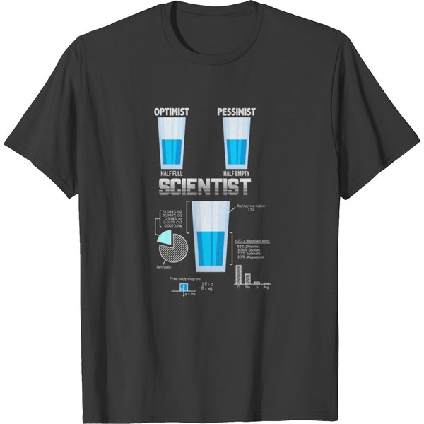 Scientist Optimist Pessimist Glass Gift T-Shirt-image