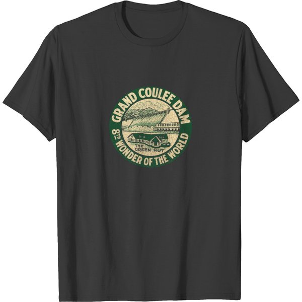 Grand Coulee Dam Vintage Decal Usa T-Shirt-image