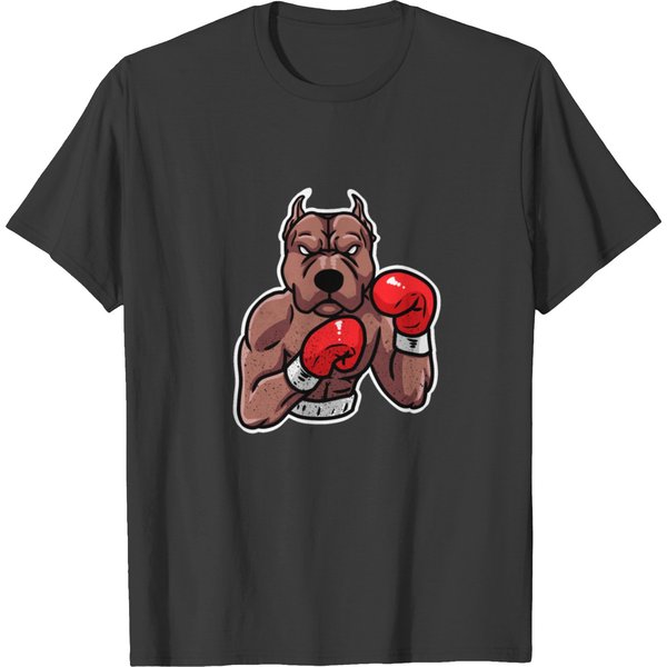 Dog Boxing Sport Fight Match Boxing Punch Fight T-Shirt-image