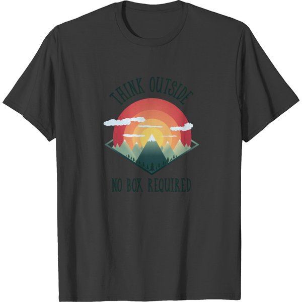 Think Outside No Box Required Natur Hike Mountain T-Shirt-image