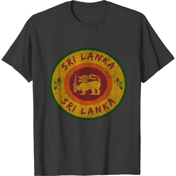 Sri Lanka Vintage Circle With National Colours T-Shirt-image