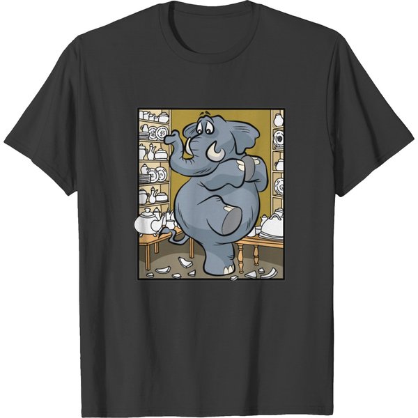 Elephant In China Shop Bearish Clumsy Lubberly T-Shirt-image