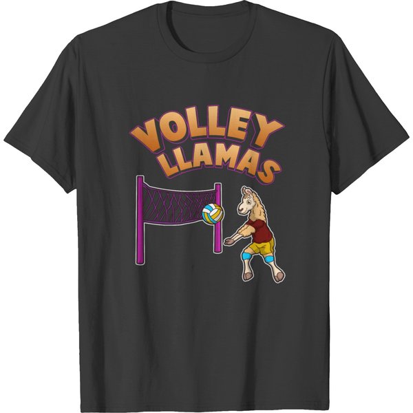 Volley Llama Present Volleyball Sport Team Women T-Shirt-image