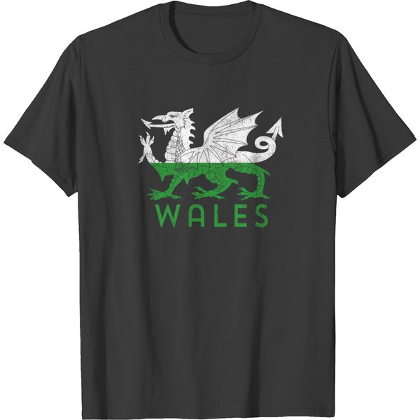 Wales Cymru Flag Graphic Welsh Football Rugby T-Shirt-image