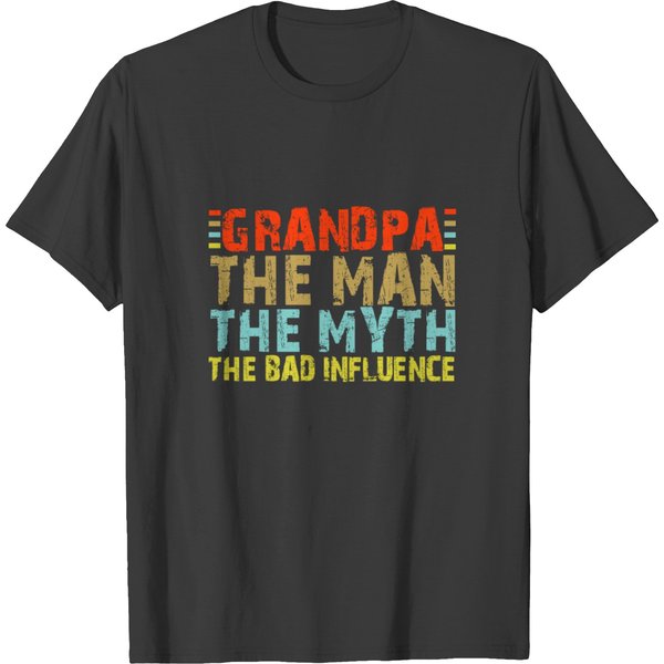 Mens Grandpa The Man The Myth The Bad Influence T T-Shirt-image