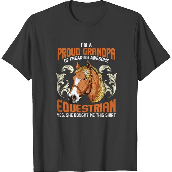 Horse Head Horses Grandpa Granddad Granddaughter T-Shirt-image