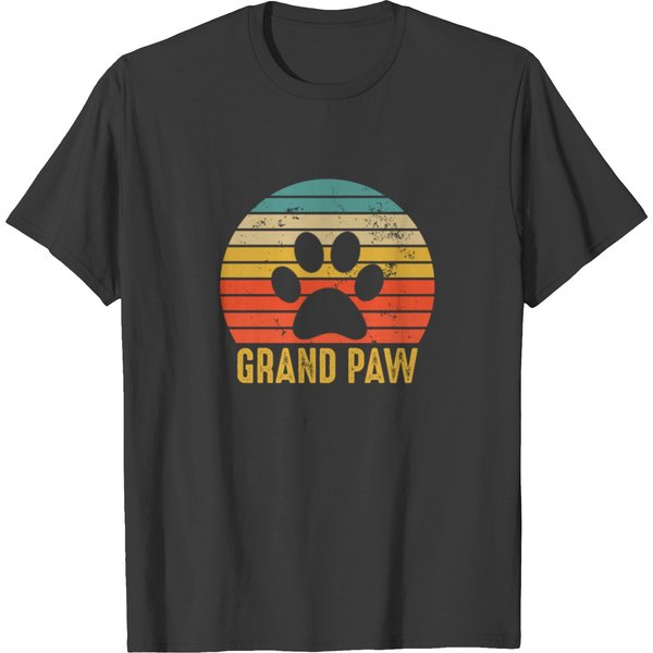 Vintage Grand Paw Dog Lover Grandpaw Grandpa T-Shirt-image
