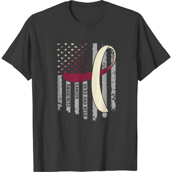 Head And Neck Cancer Awareness Us Flag T-Shirt-image