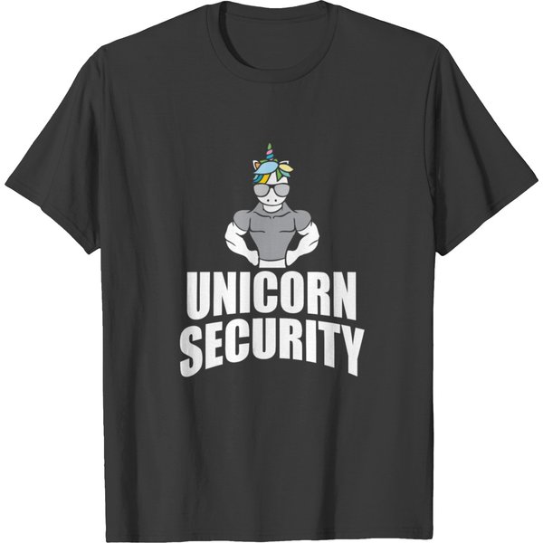 Unicorn Security Funny Muscular Pony Muscle Horse T-Shirt-image